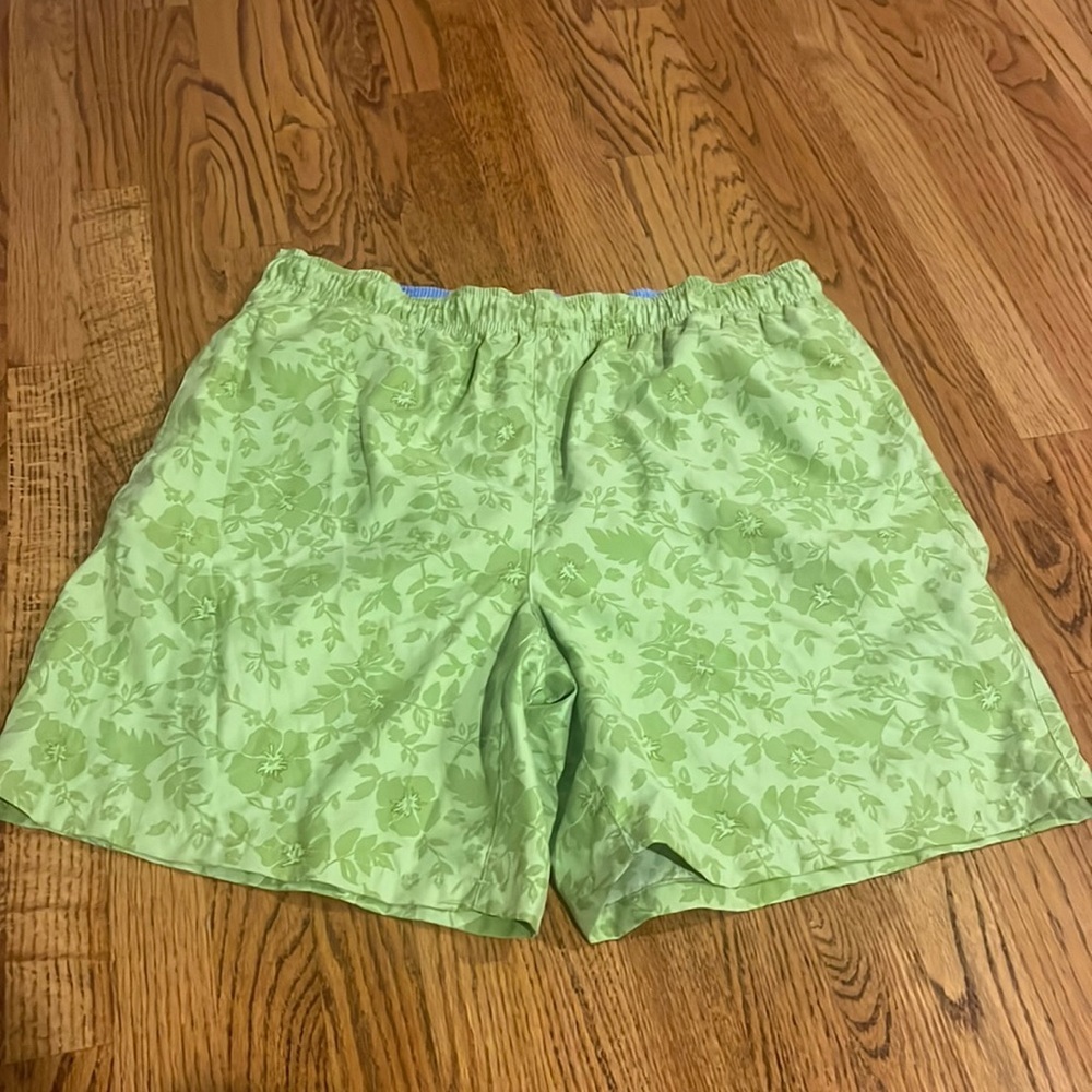 Alex Cannon Men’s Green Floral Swim Trunks Size XL